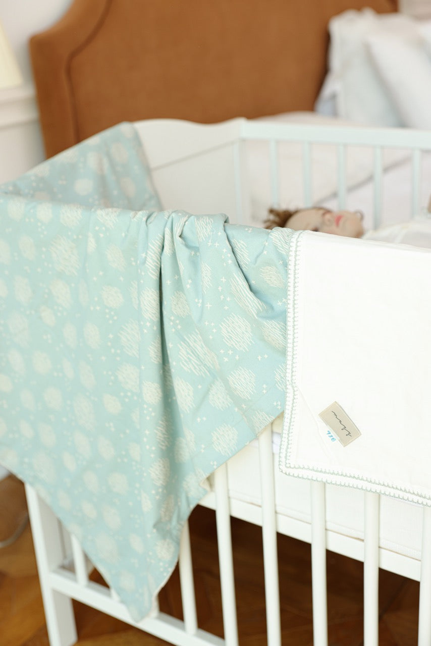 Green Birds Baby Set - Blanket, Doshak, Baby Jalabiya & Swaddle