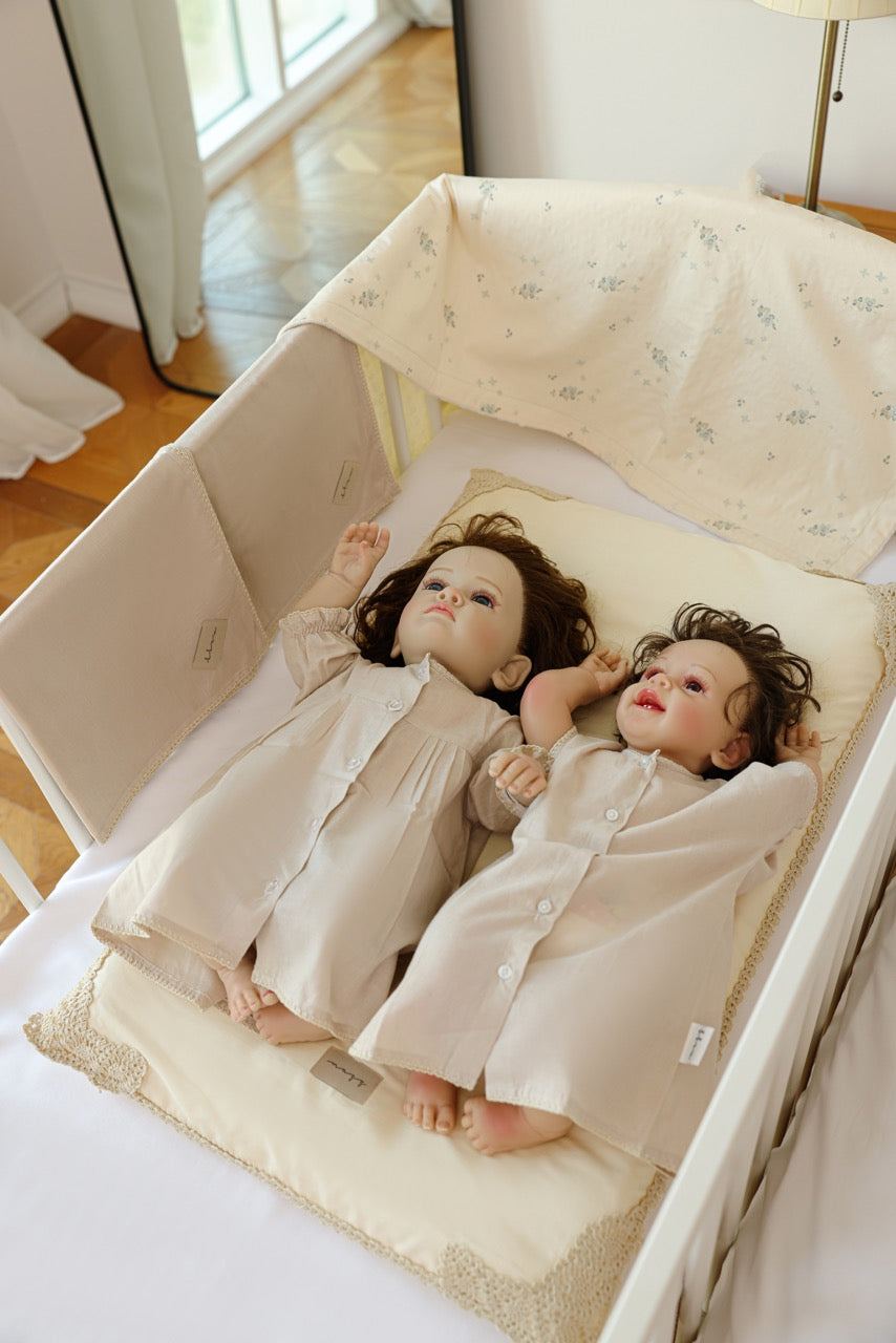 Beige Crochet Baby Set - Blanket, Doshak, Baby Jalabiya & Swaddle