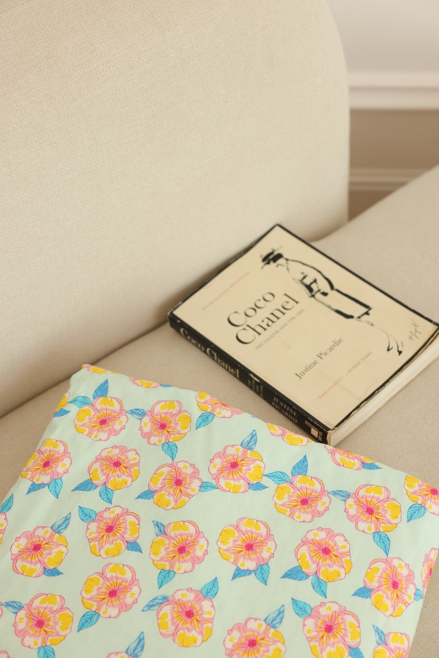 Lap Size Blanket - Blue Blooms