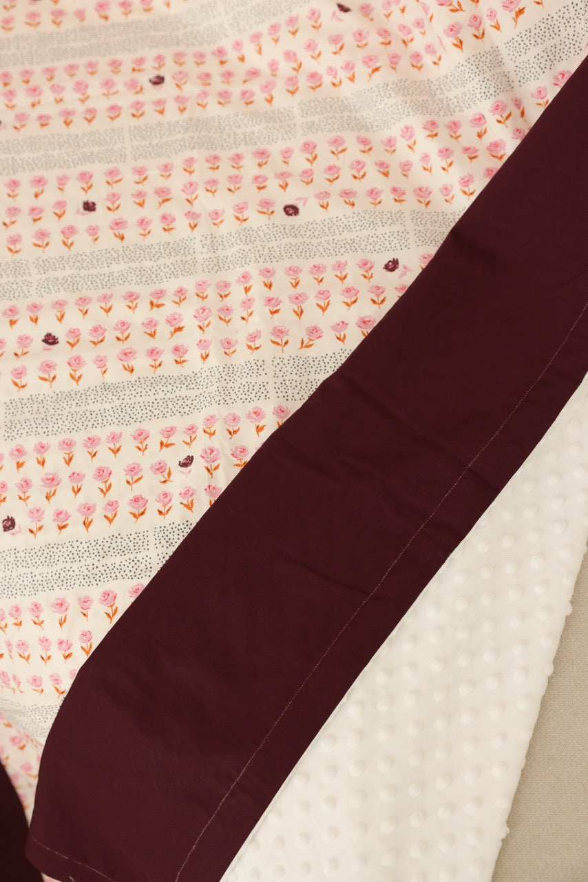 Lap Size Blanket - Small Purple Petals