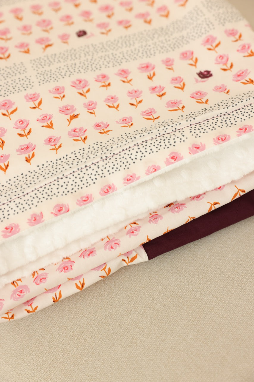 Lap Size Blanket - Small Purple Petals