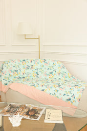 Lap Size Blanket - Blue & Pink Flowers