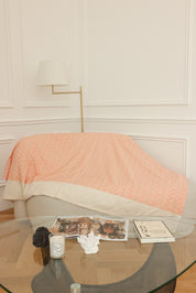 Lap Size Blanket - Peachy Feathers
