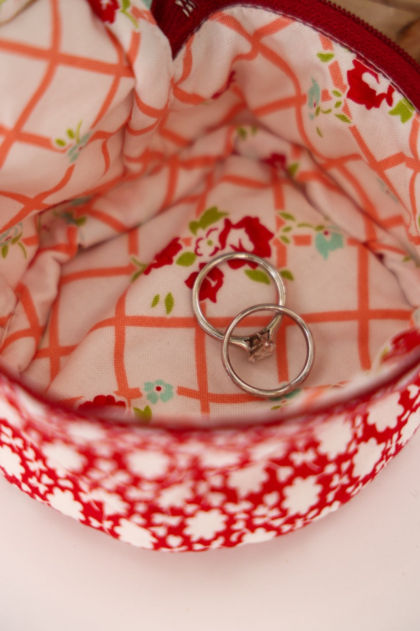 Red Flowers Pouch