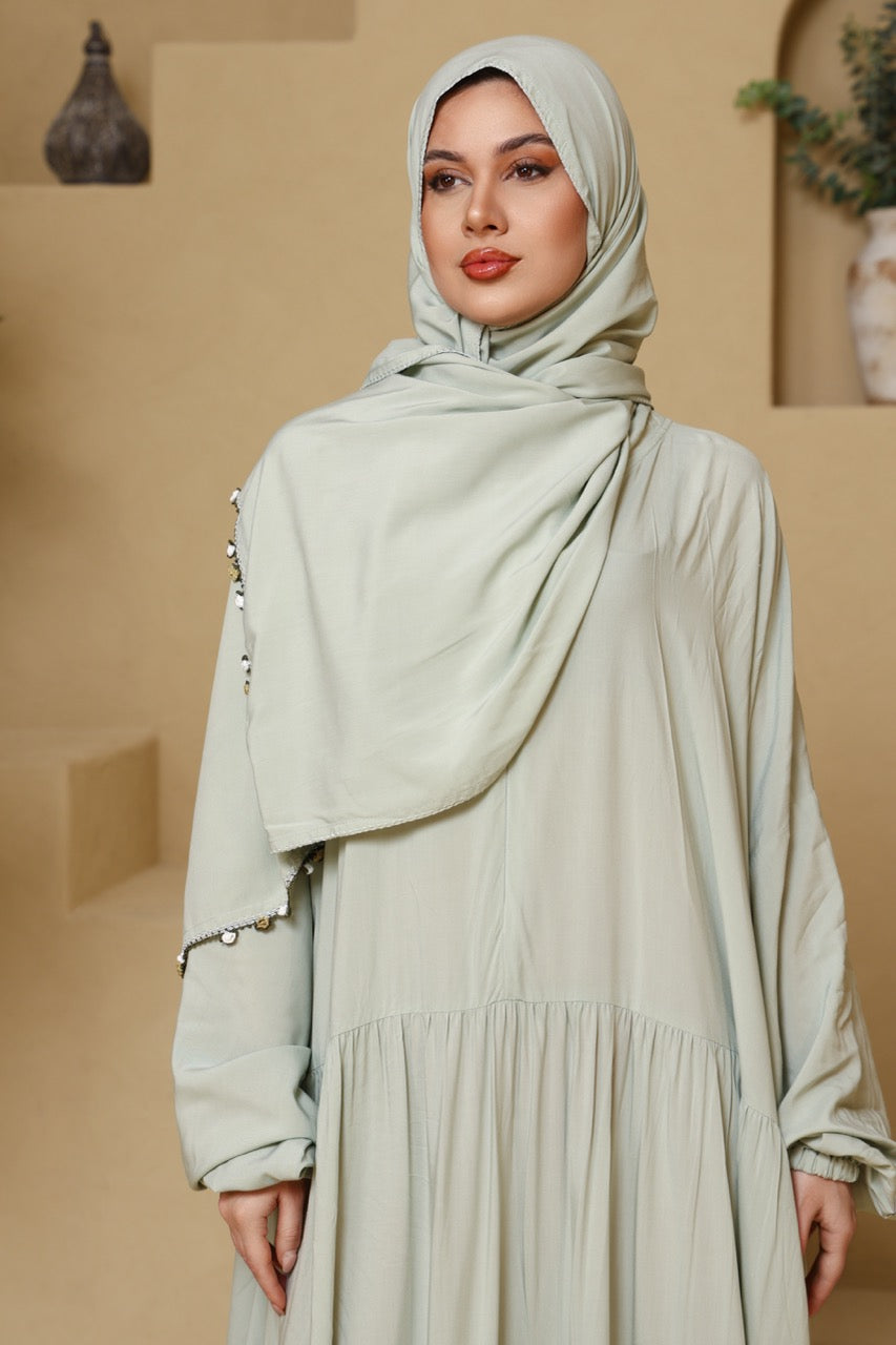 Praying Dress - Greens & Whites