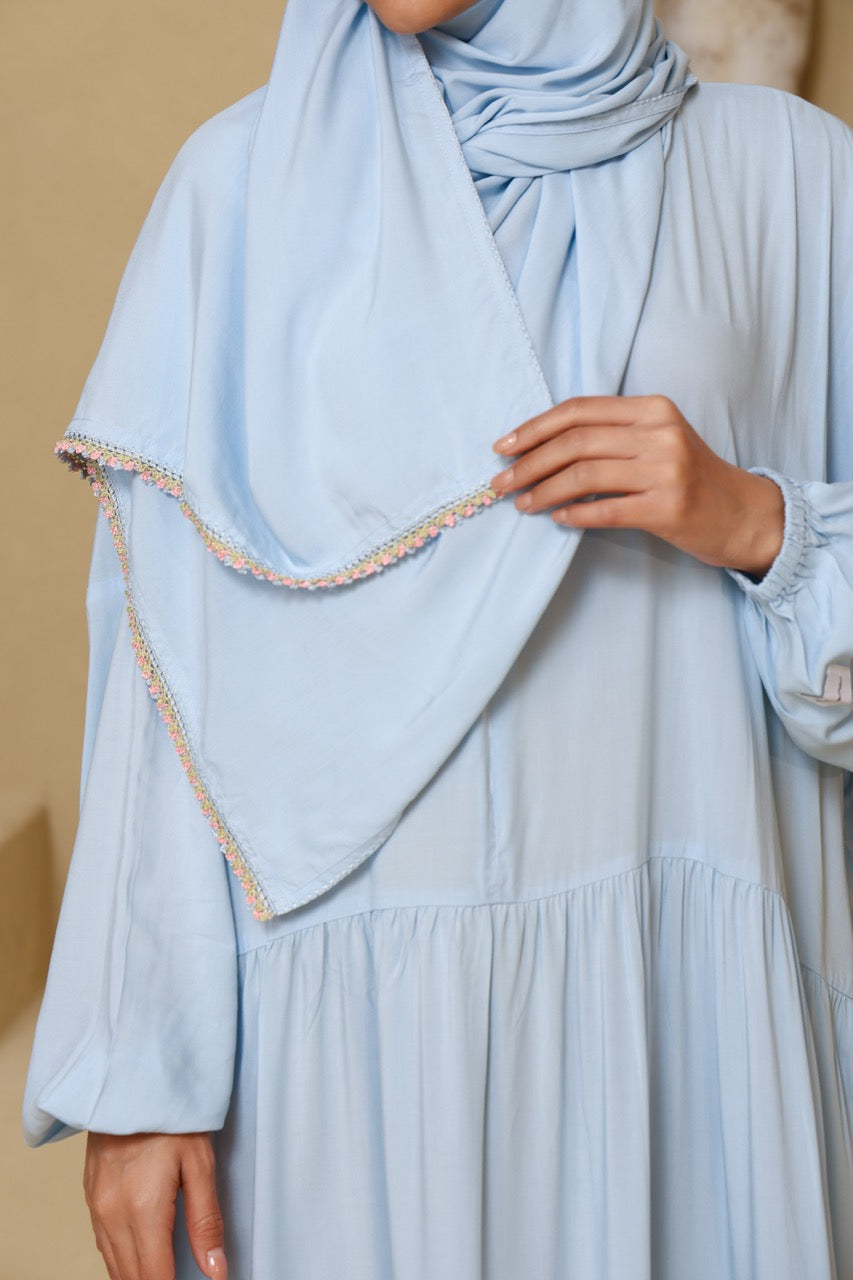 Praying Dress - Blue & Dangling Pink