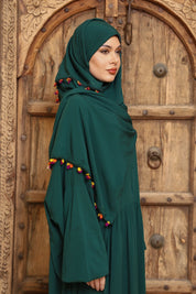 Praying Dress - Emerald & Oranges