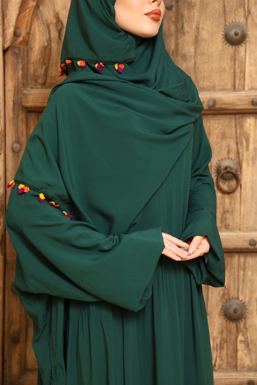 Praying Dress - Emerald & Oranges
