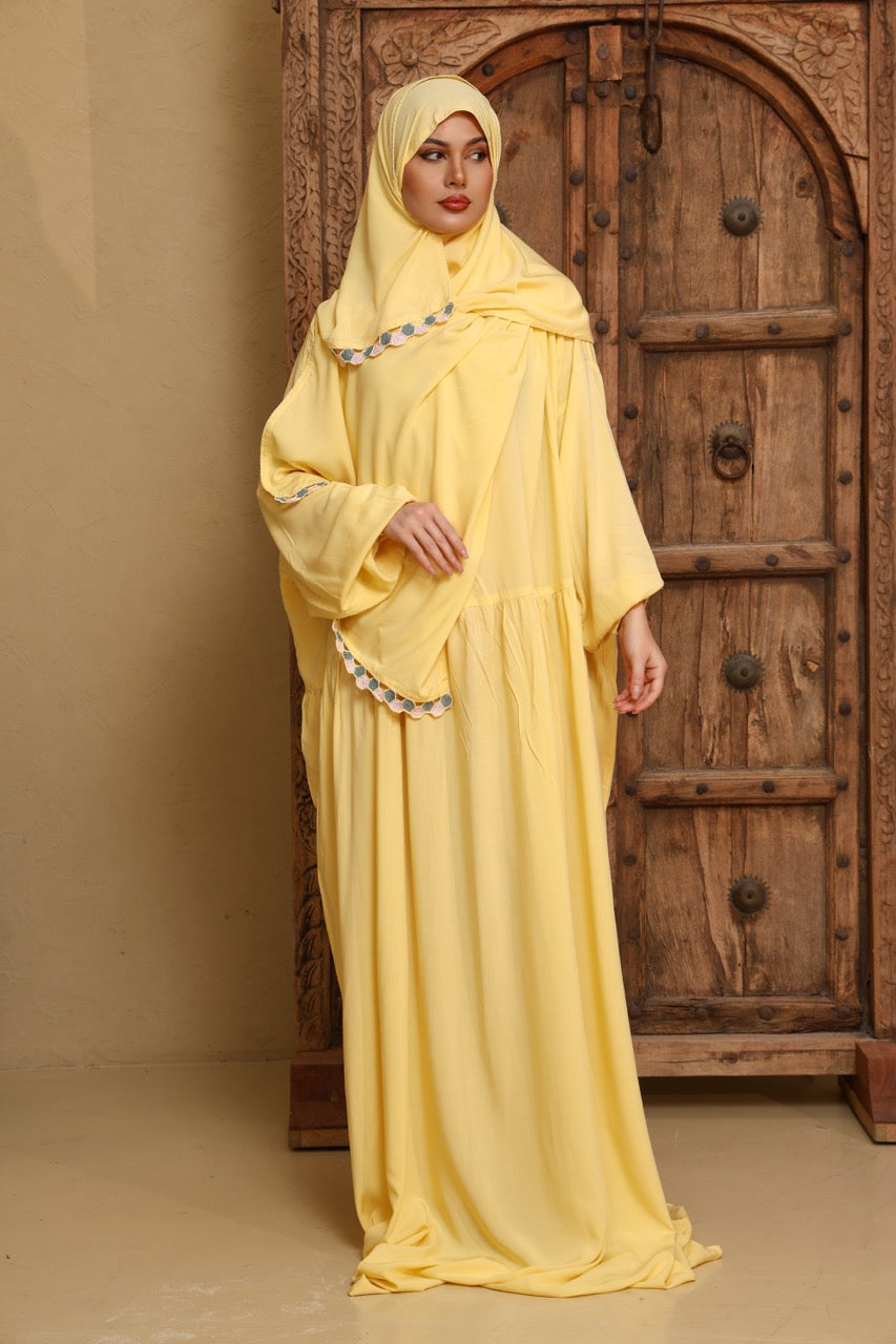 Praying Dress - Yellow Honeycomb