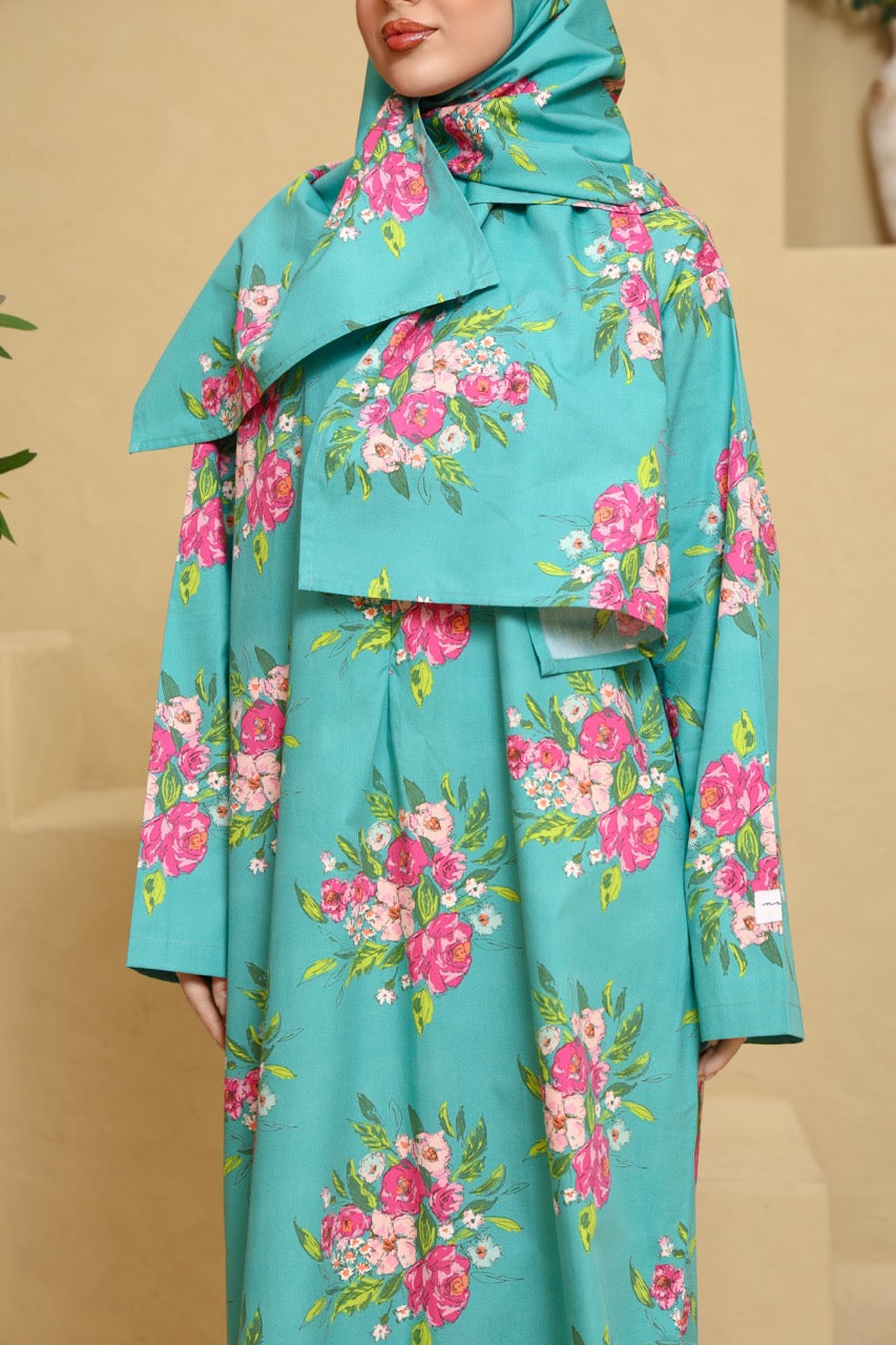 Praying Dress - Blue Bouquets