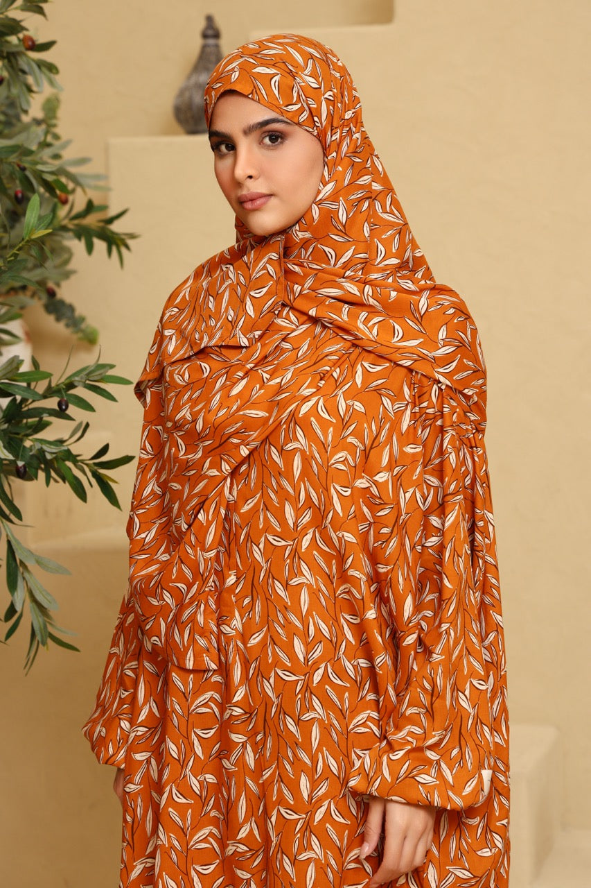 Praying Dress - Orange Leaf