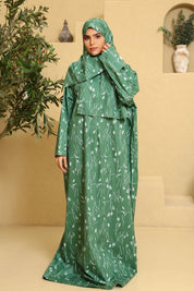 Praying Dress - White & Green Roses