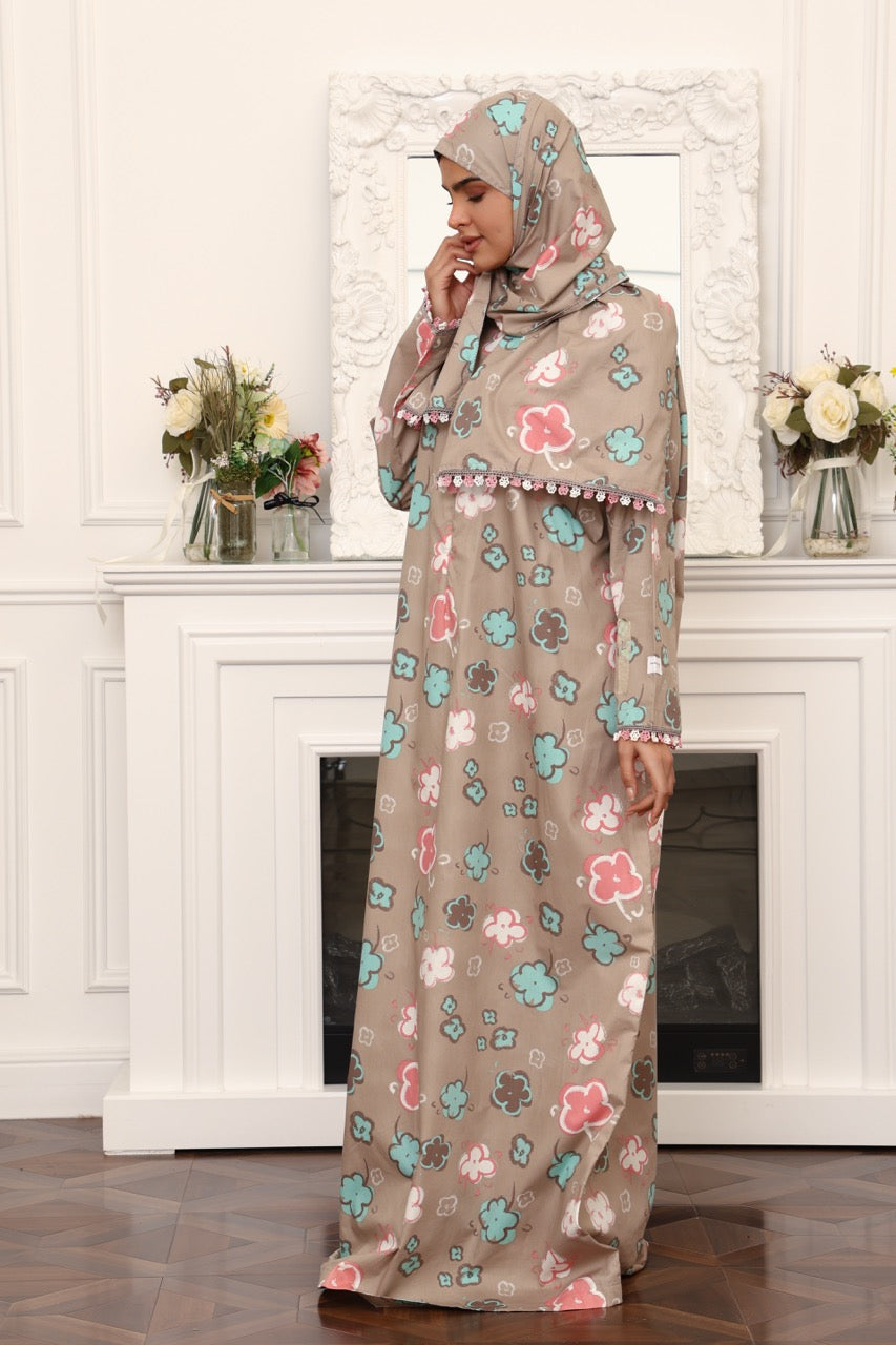 Praying Dress - Big Brown Flower