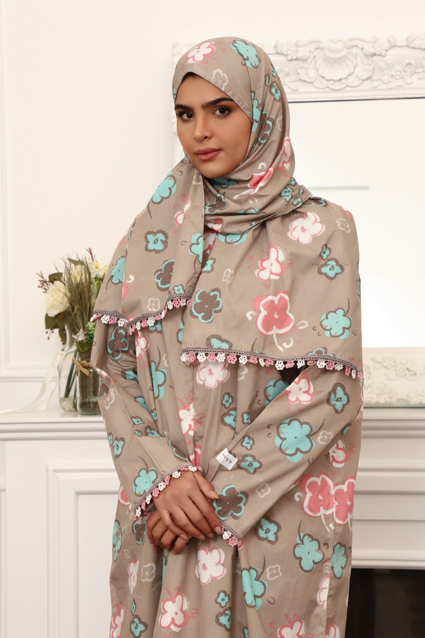 Praying Dress - Big Brown Flower