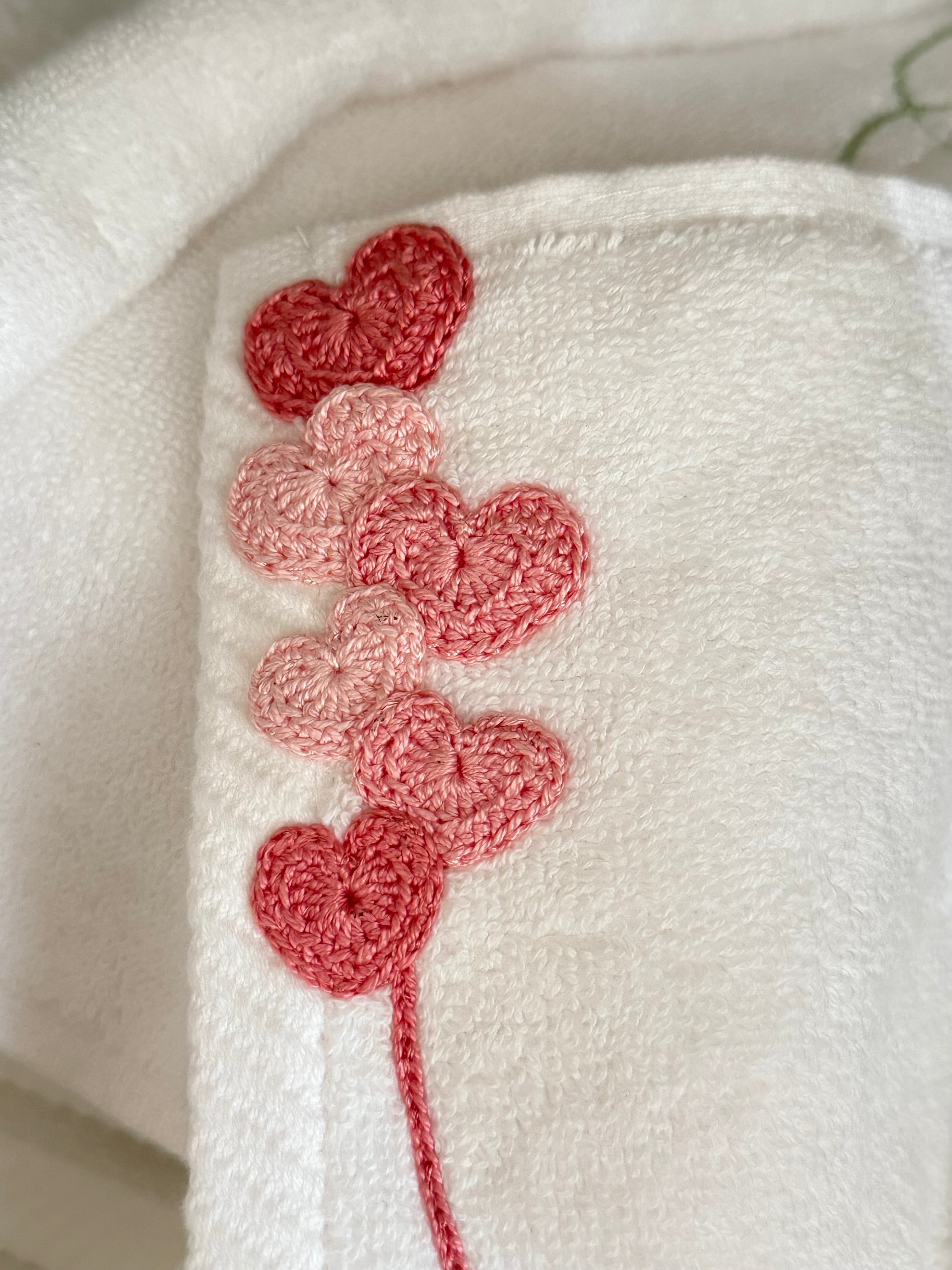 Towel Set - Red & Pink Hearts
