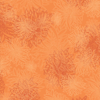 Print - Floral Element Tangerine - 0.5yd