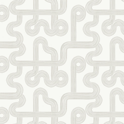 Print - Winding Course White - 0.5yd