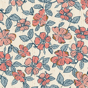 Print - Crafted Blooms Vanilla - 0.5yd