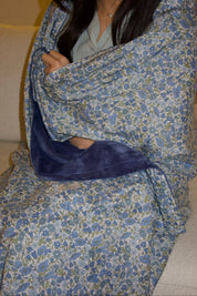 Lap Size Blanket - Liberty Poppy & Daisy Blue