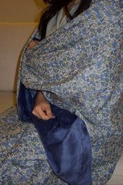 Lap Size Blanket - Liberty Poppy & Daisy Blue