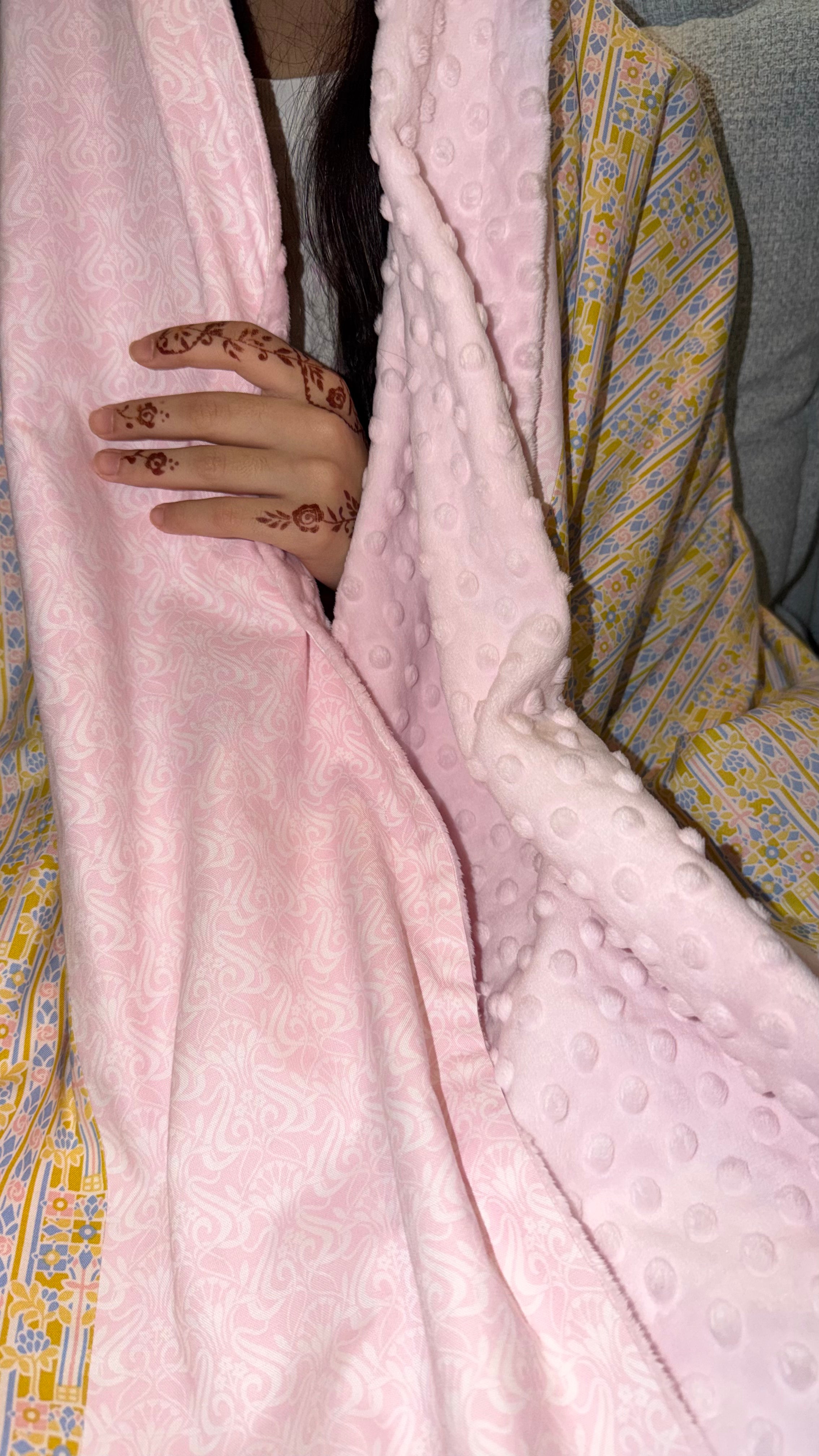 Lap Size Blanket - Liberty Nouveau Shadow x Palace Gardens Pink