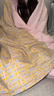 Lap Size Blanket - Liberty Nouveau Shadow x Palace Gardens Pink