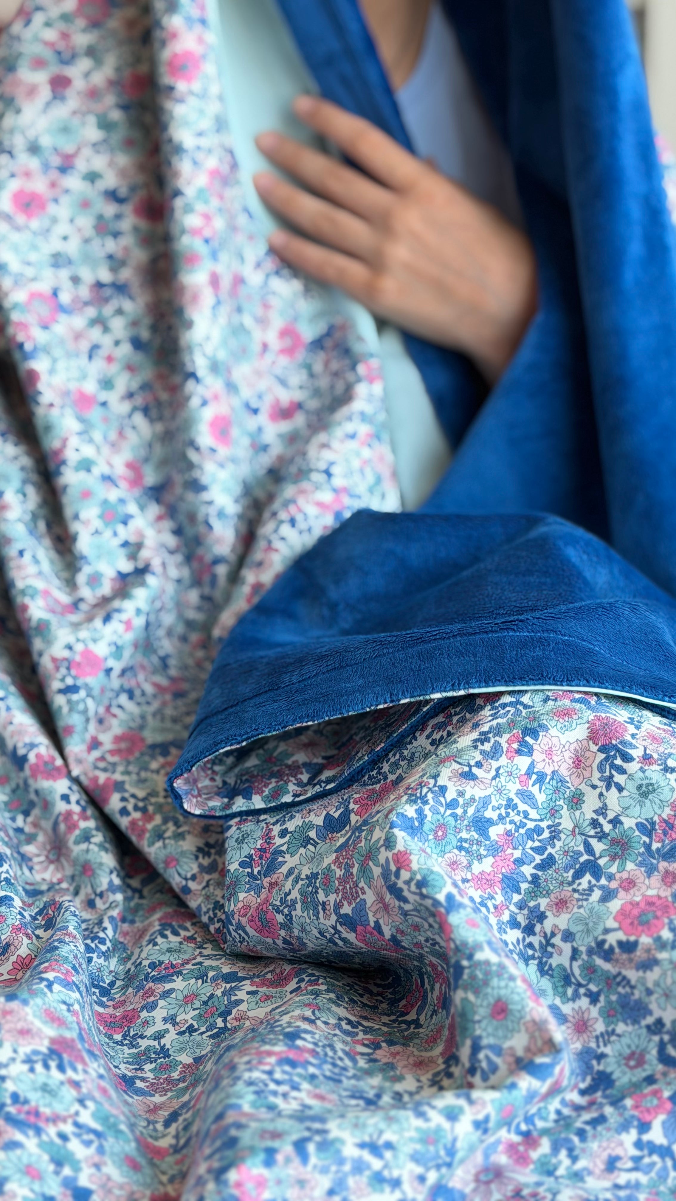 Lap Size Blanket - Liberty Emily Annabelle Royal Blue