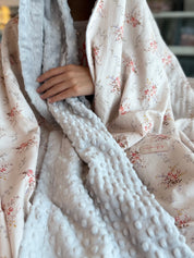 Lap Size Blanket - Liberty x Bridgerton Garden Blooms Peach