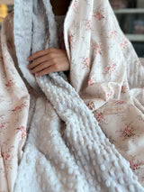Lap Size Blanket - Liberty x Bridgerton Garden Blooms Peach