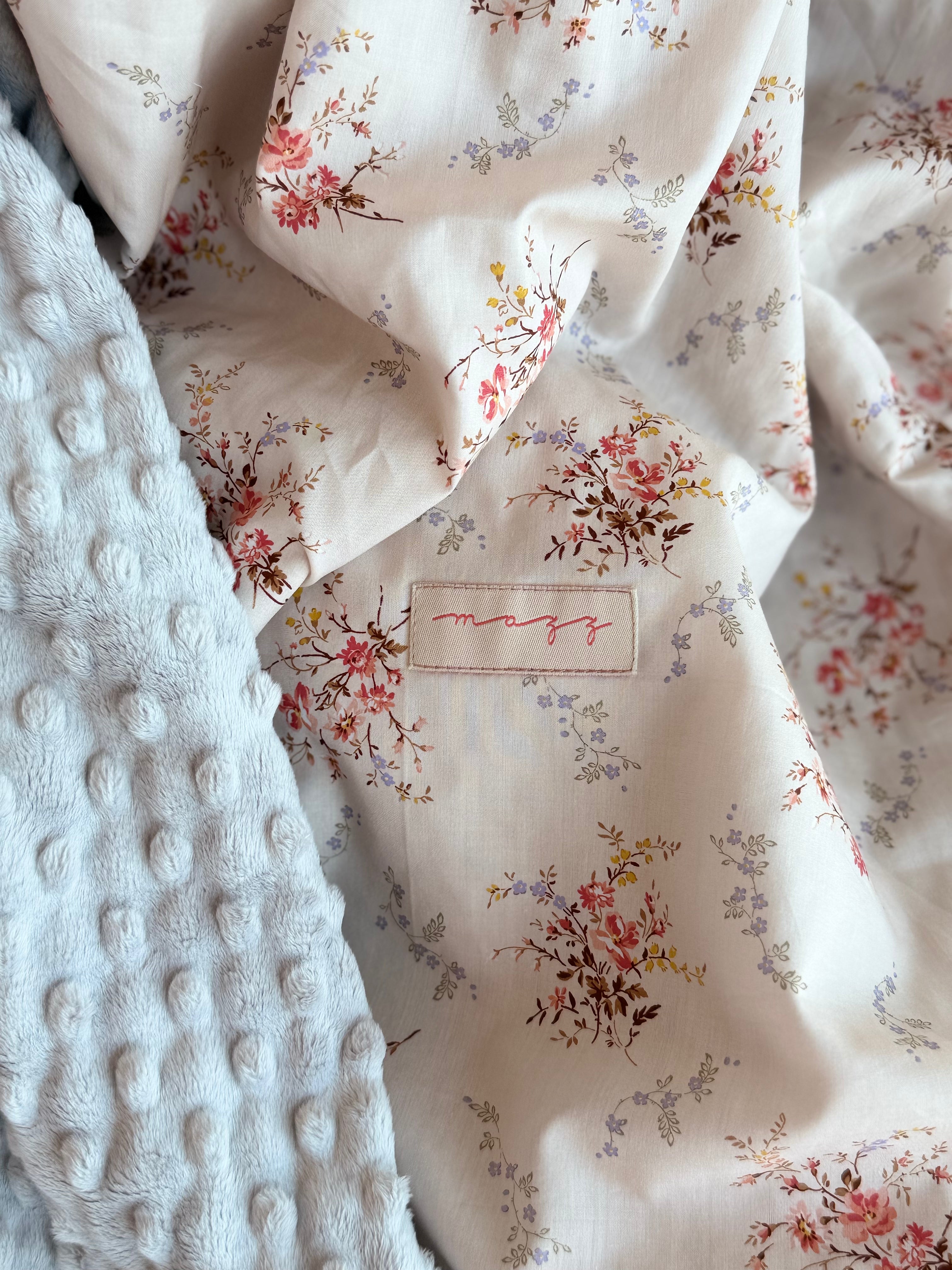 Lap Size Blanket - Liberty x Bridgerton Garden Blooms Peach