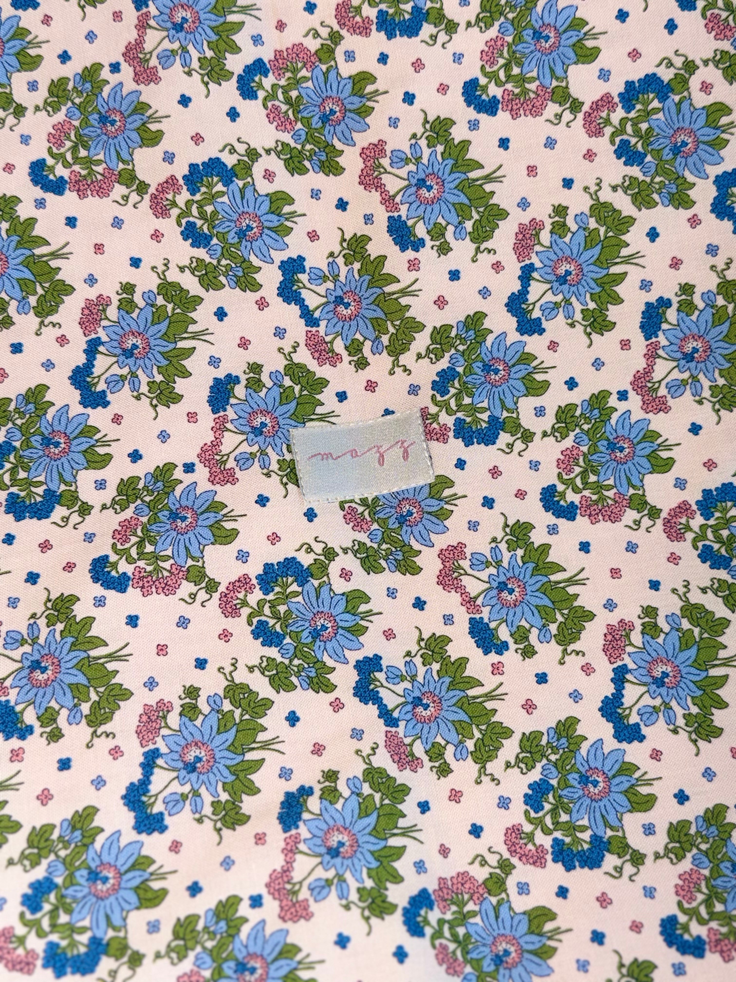 Crib Size Blanket - Liberty Postcards From Paradise Blue