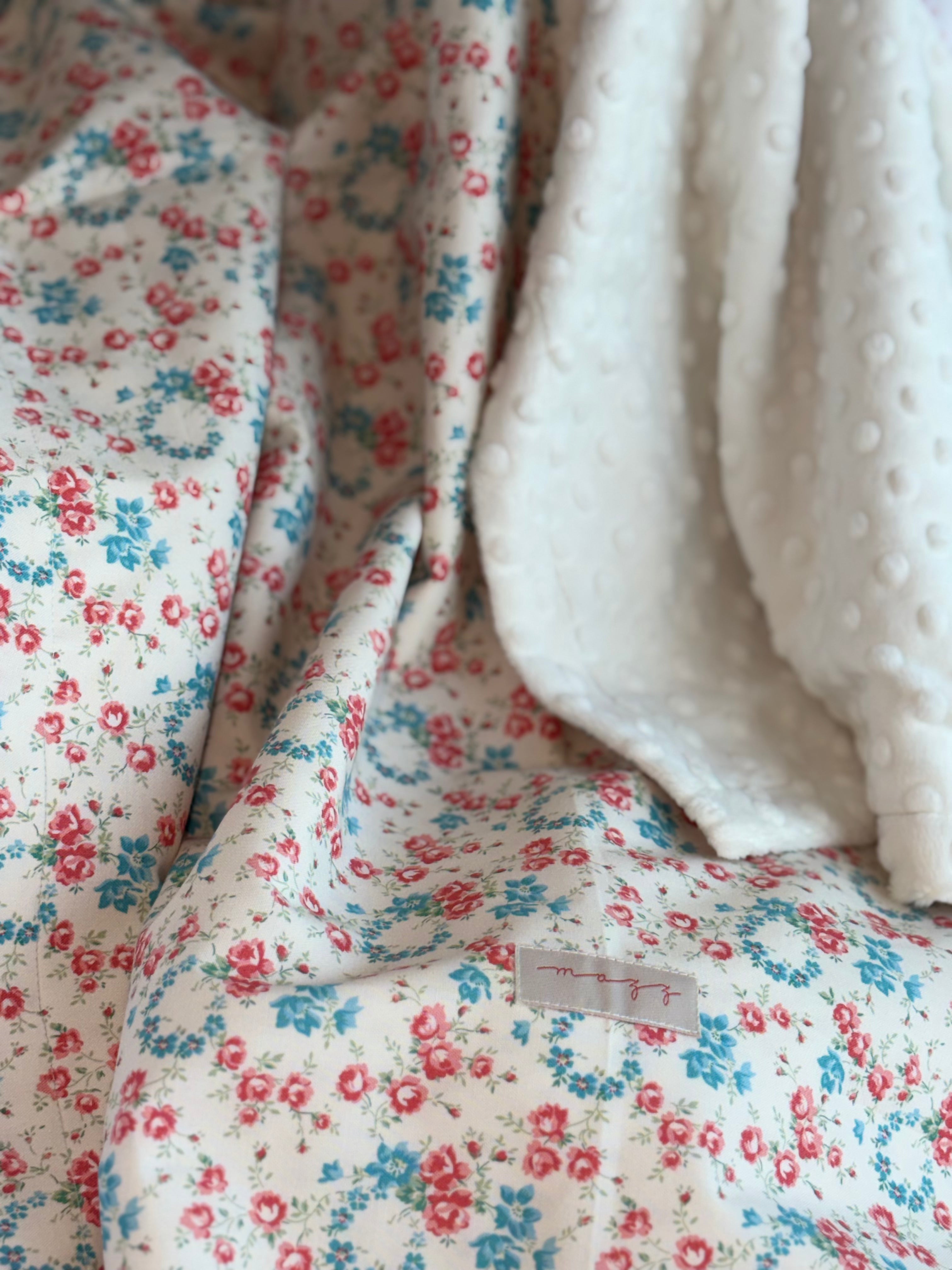 Crib Size Blanket - Liberty Palace Gardens Cream