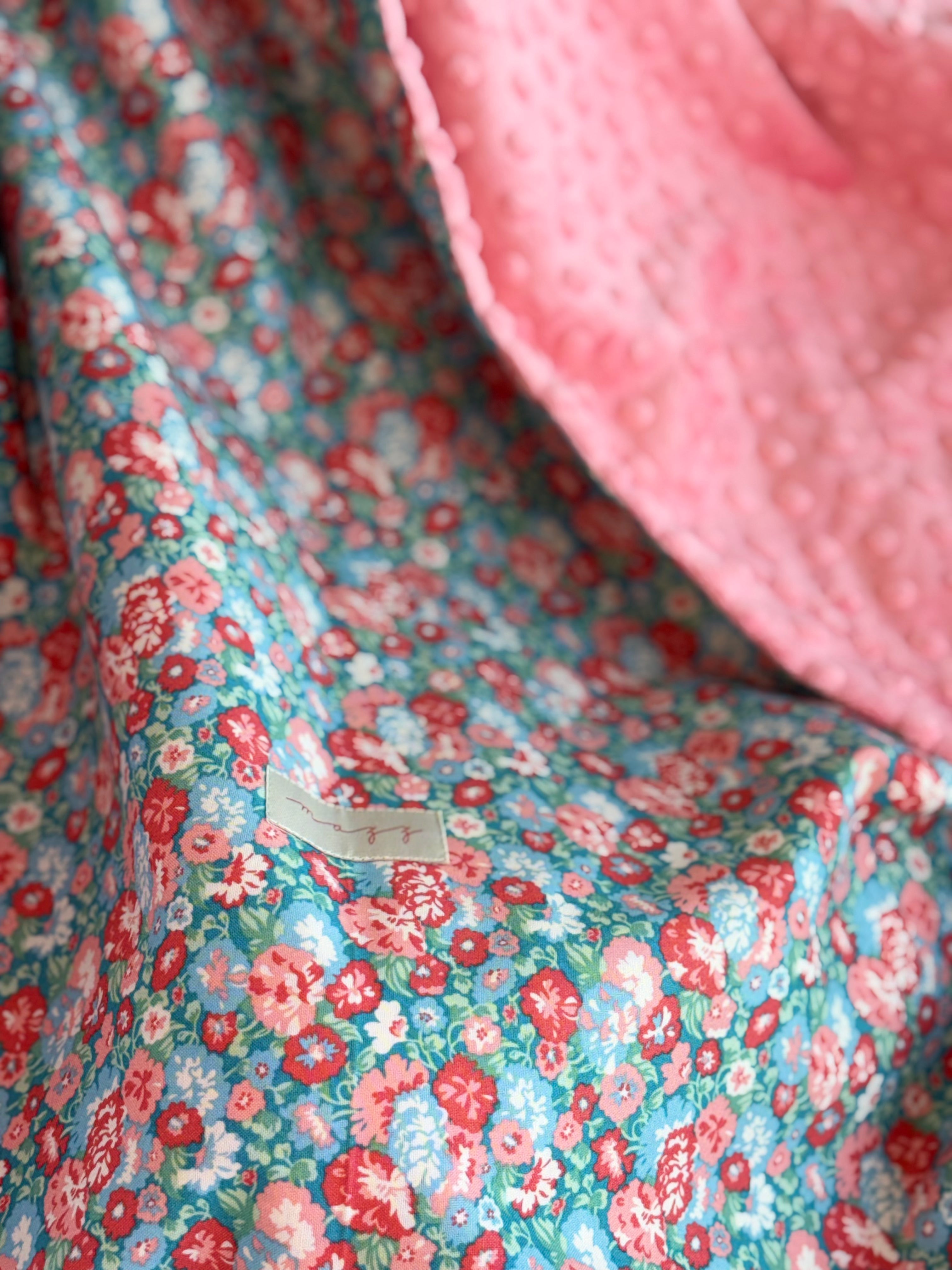 Crib Size Blanket - Liberty Palace Gardens Blue