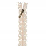 Lace Zipper 14" - Buttermilk
