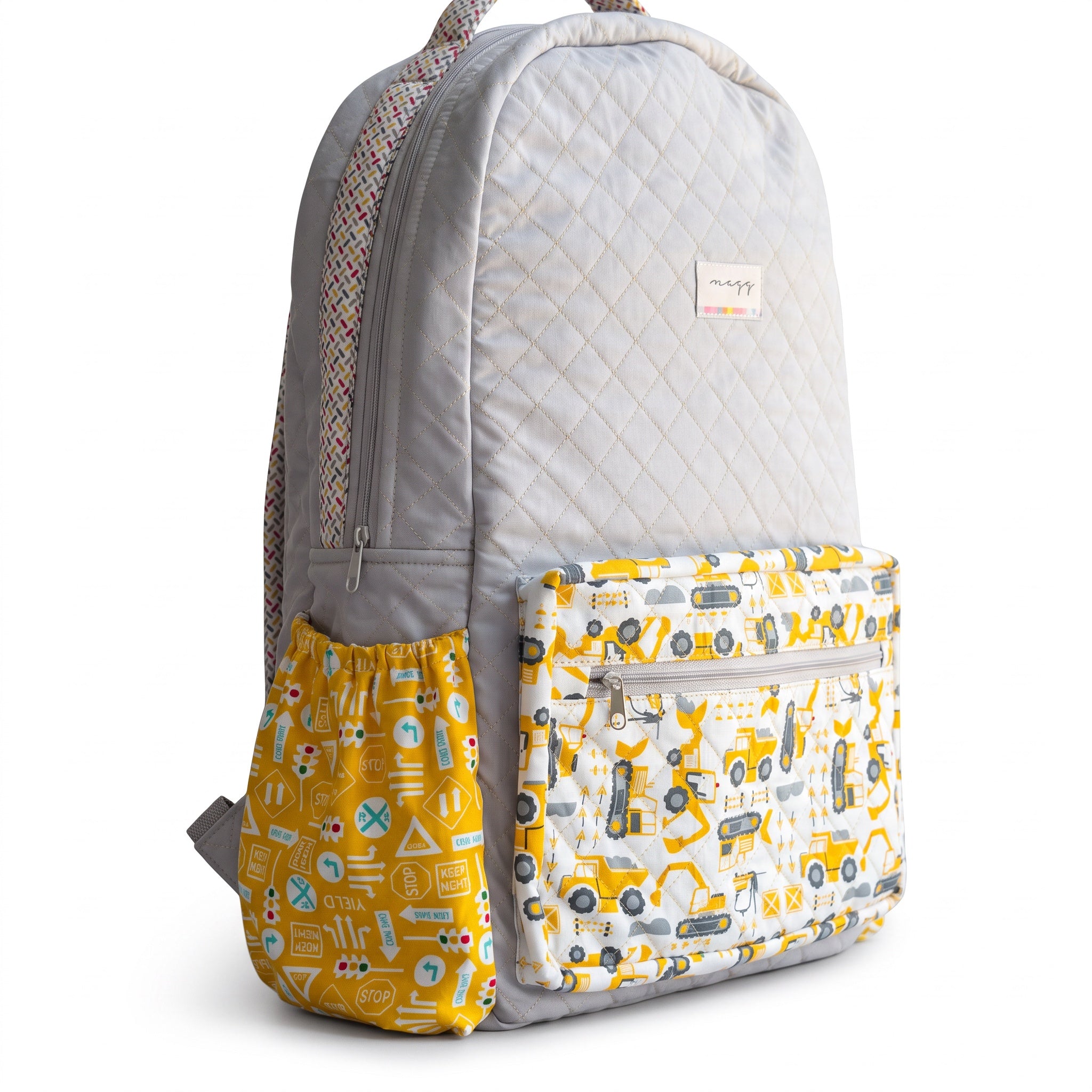 Quilted Construction Backpack & Pencil Case Set