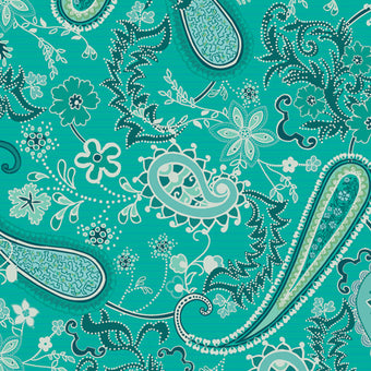 Rayon - Paisleys Forever Turquoise - 0.5yd