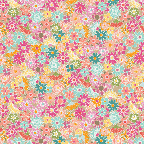 Rayon - Flowers All Around - 0.5yd