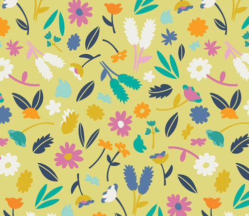 Print - Breezy Blossoms Pineapple - 0.5yd