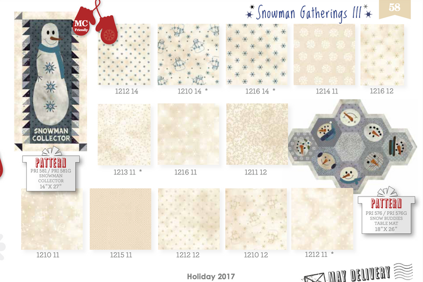 Fat Quarter Bundle - Snowman Gathering