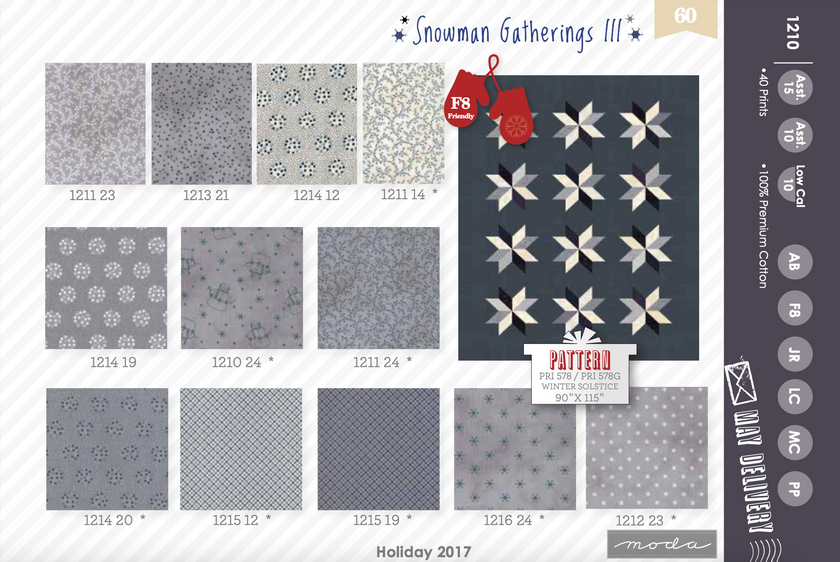 Fat Quarter Bundle - Snowman Gathering