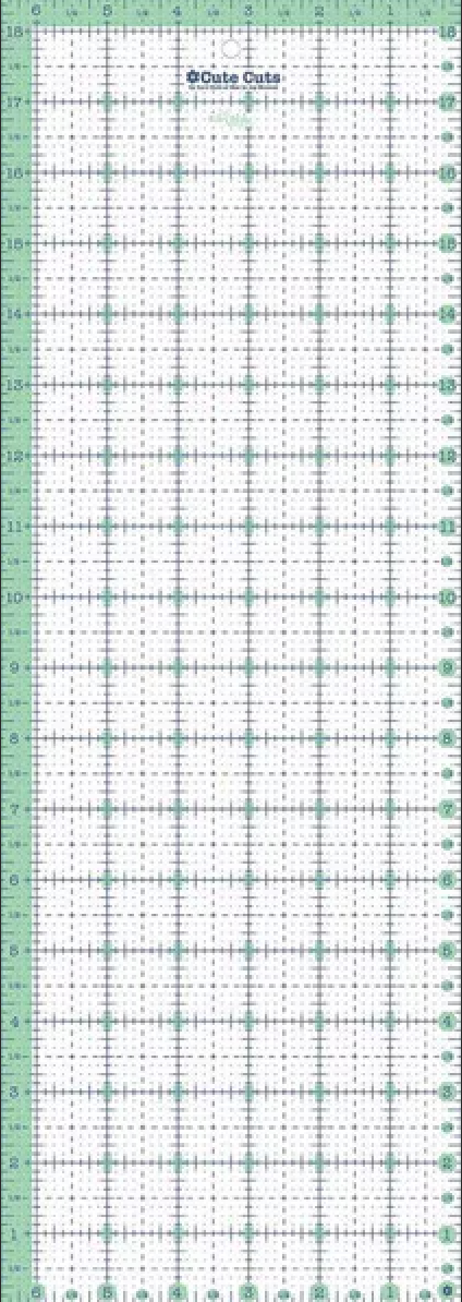 Cute Cuts - Green Rectangular Ruler