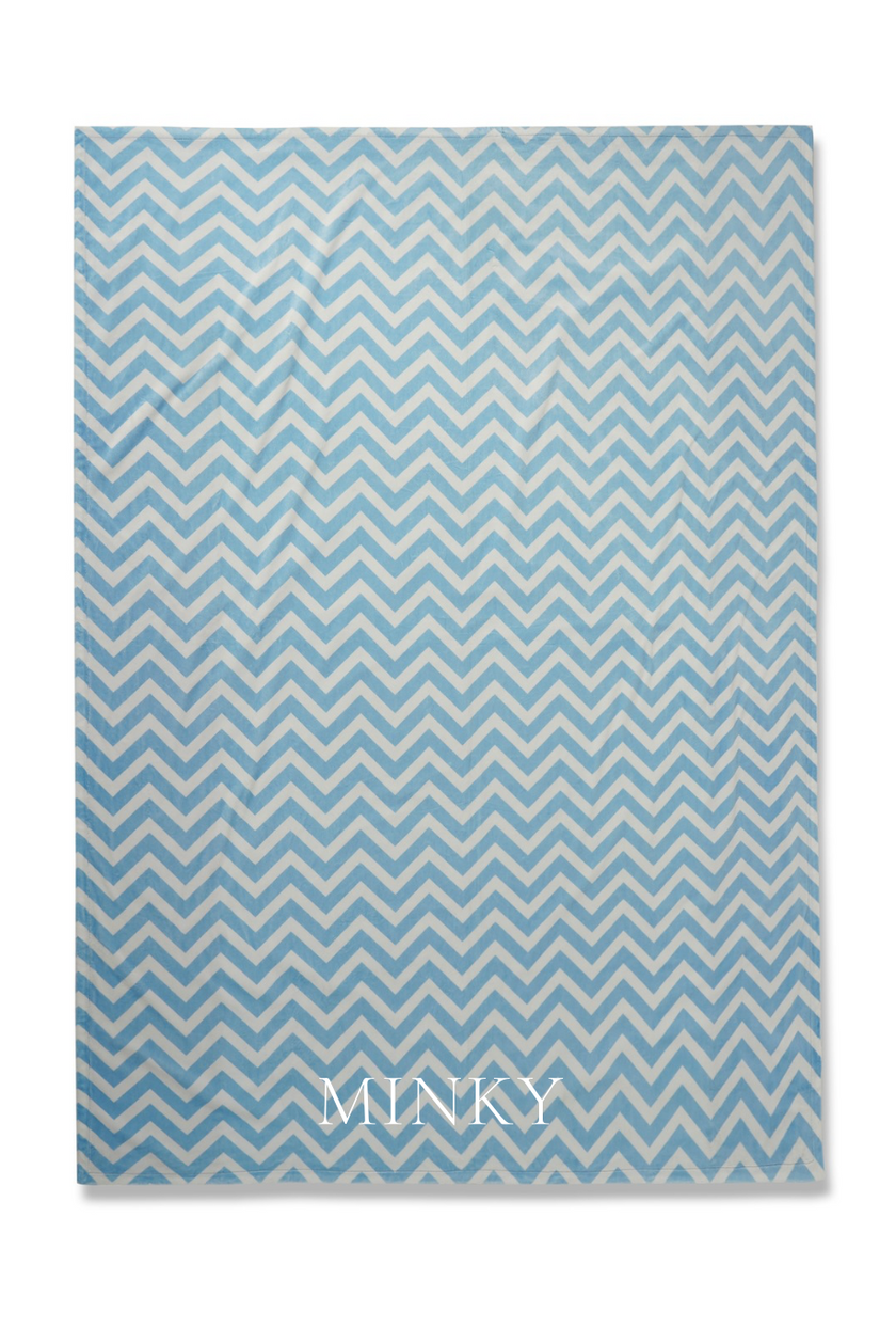 Blanket - Blue Chevron