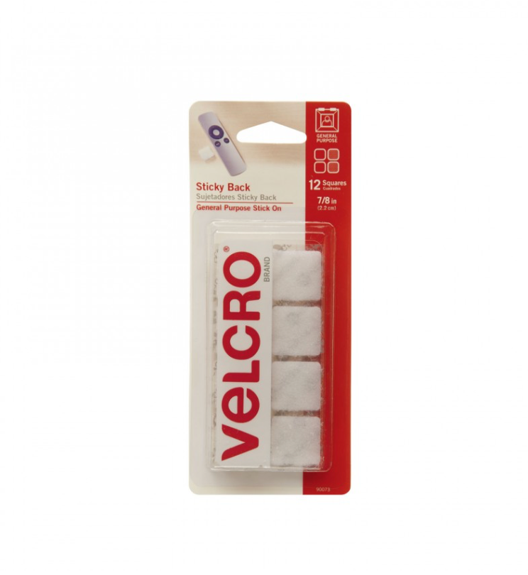 VELCRO® Sticky Back Squares White