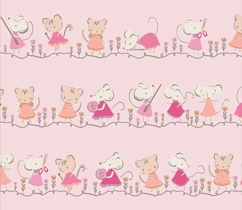Print - Minikin Friends Blush - 0.5yd