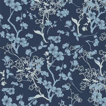 Voile - Branch Silhouette Blue - 0.5yd