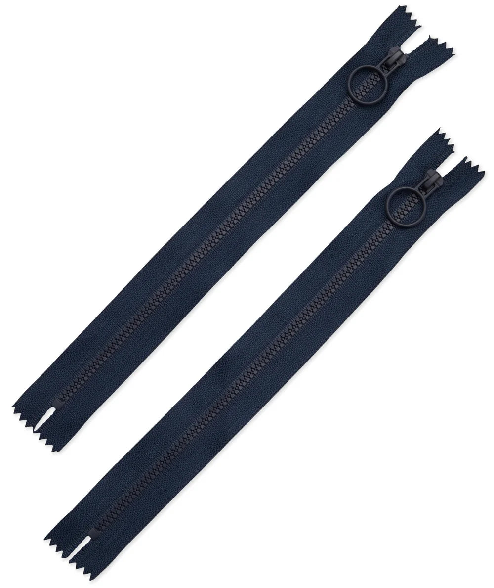 16" Navy Zipper With Hoop Pull