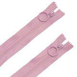 8" Pink Zipper With Hoop Pull