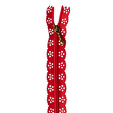 Lace Zipper 14" - Ruby