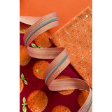 Orange Stripe Zipper Tape with Nickel Teeth