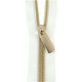Nylon Zipper - White Tape Gold